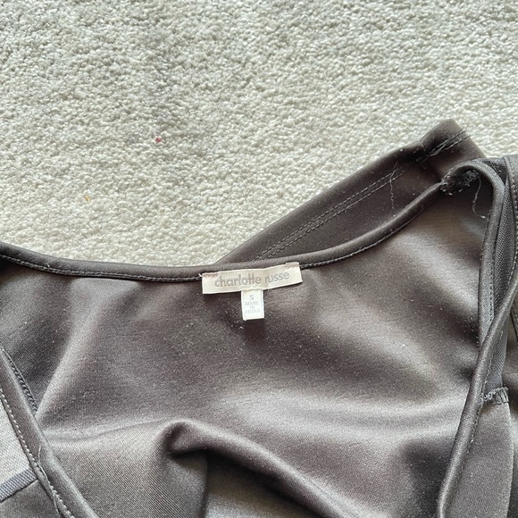 Charlotte Russe Black Mesh Cut Out Bodycon Dress - Picture 6 of 6